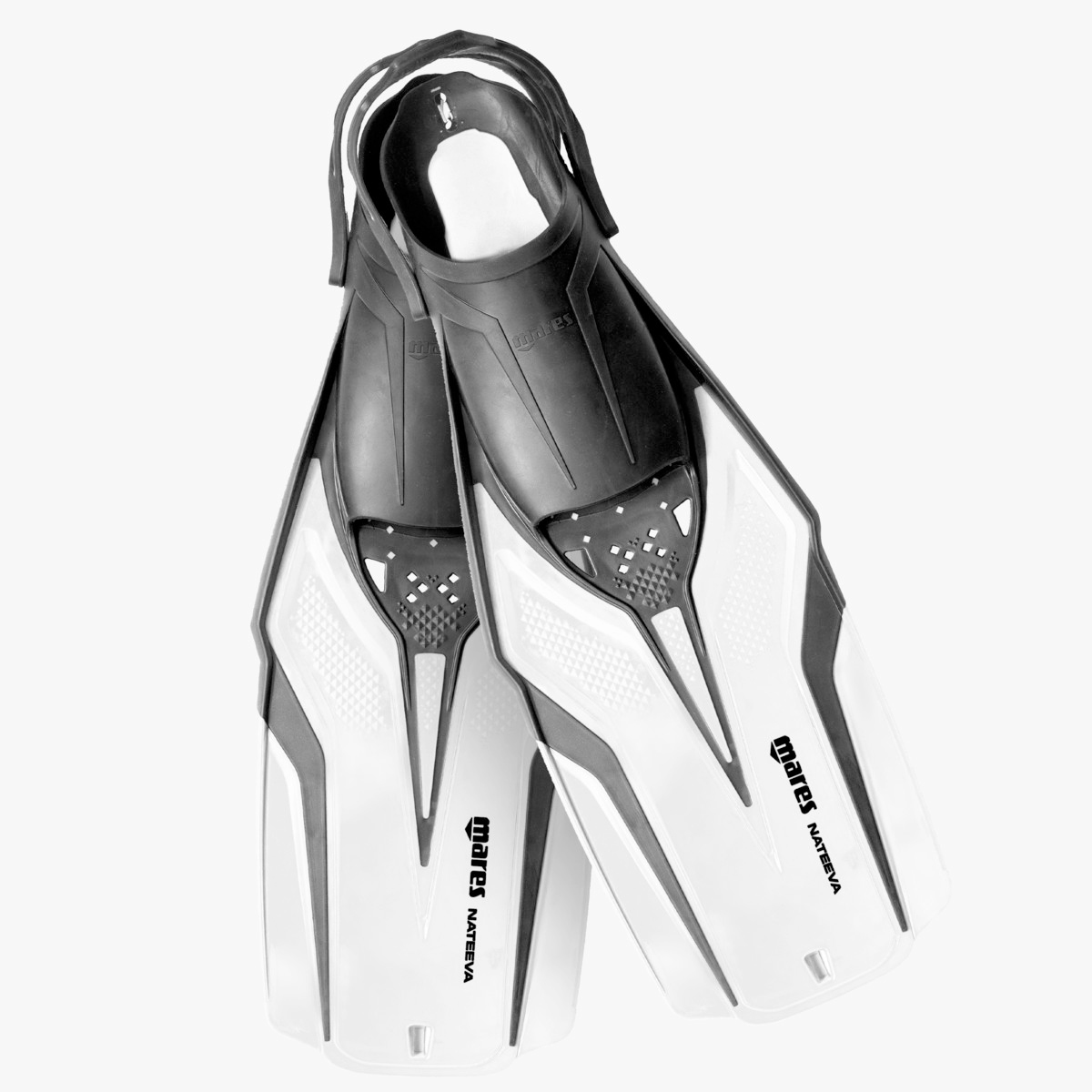 Mares Nateeva Adjustable Heel Snorkelling Fins White Pair