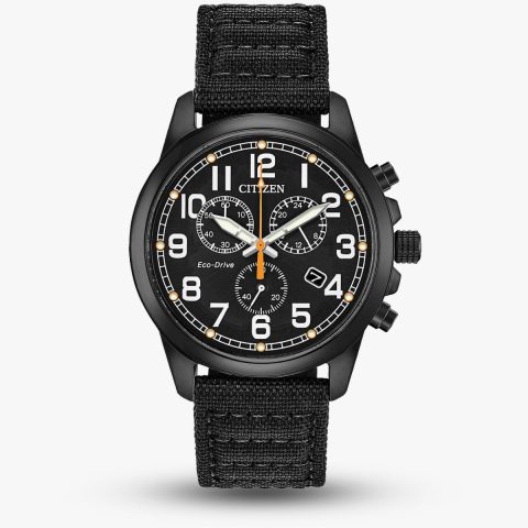 Citizen Military Black Watch With Fabric Strap AT0205-01E