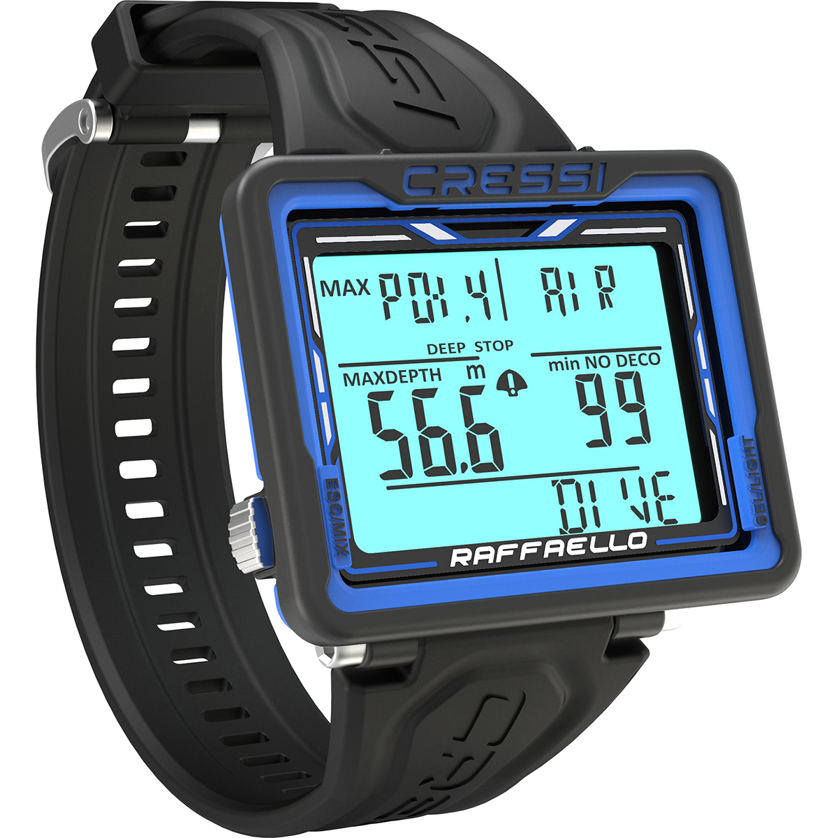 Cressi Raffaello Dive Computer Blue Profile