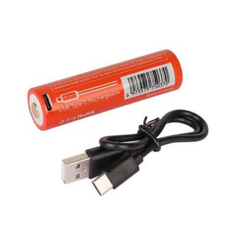 Orcatorch 21700 USB-C Rechargeable Dive Light Battery WIth Cable