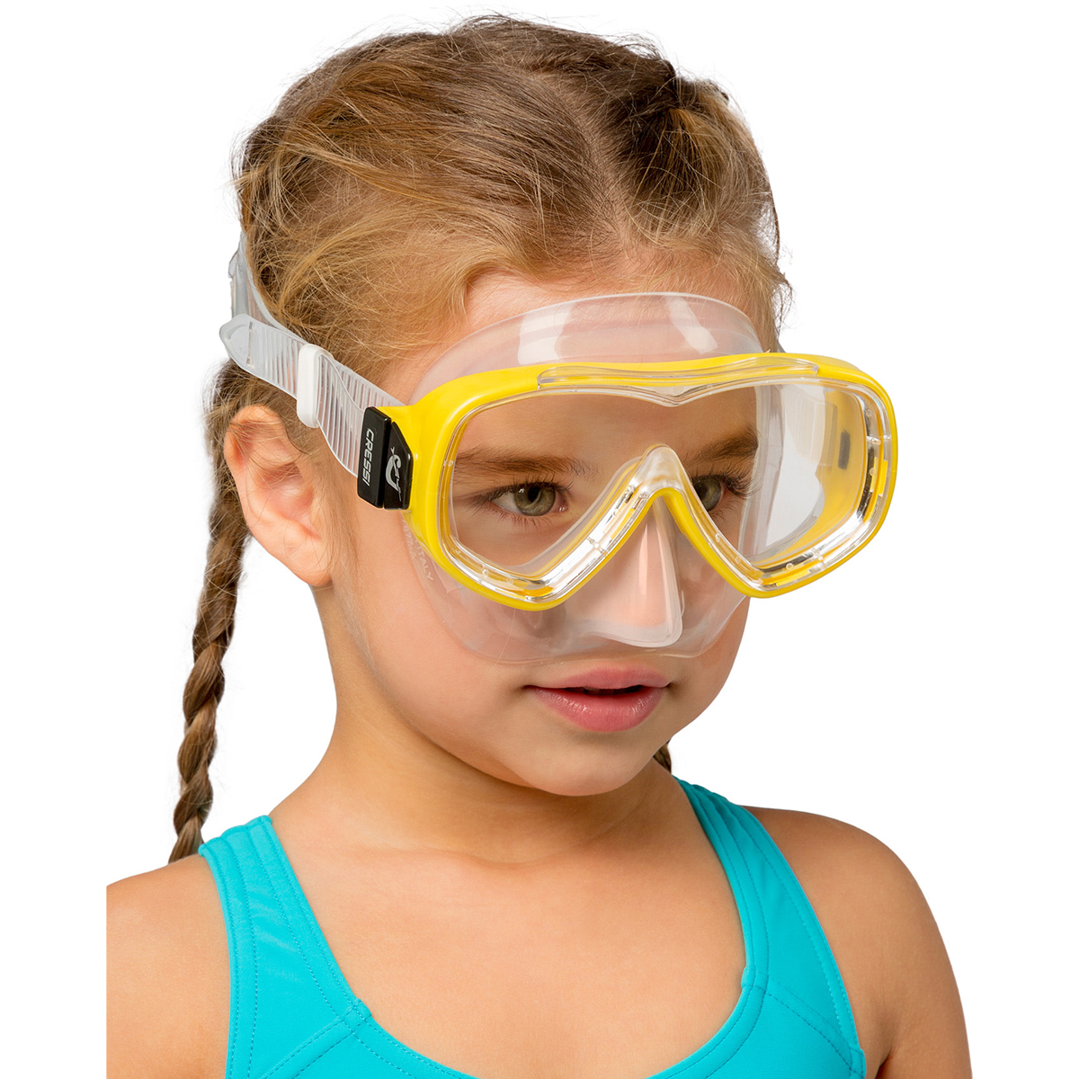 Cressi Piumetta Kids Mask For 3-6yrs Yellow Worn Young Kid