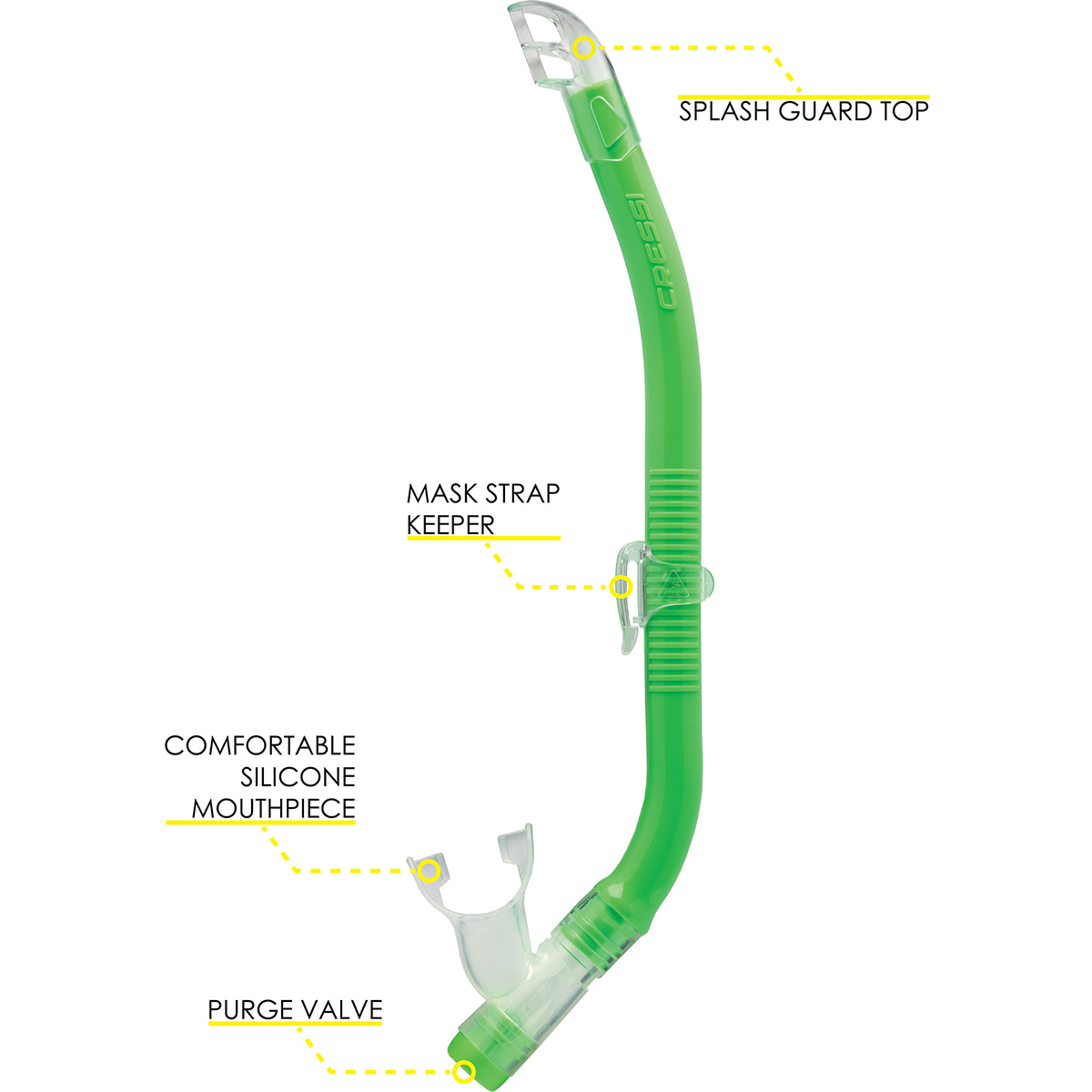Cressi Kids Top Snorkel Features Green