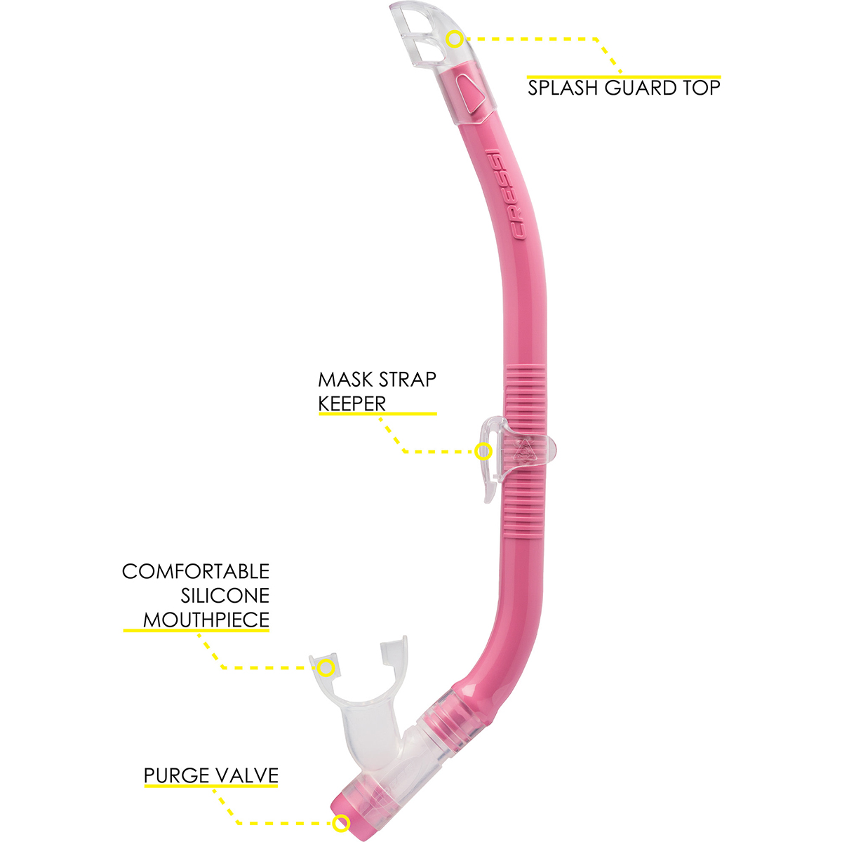 Cressi Kids Top Snorkel Features Pink
