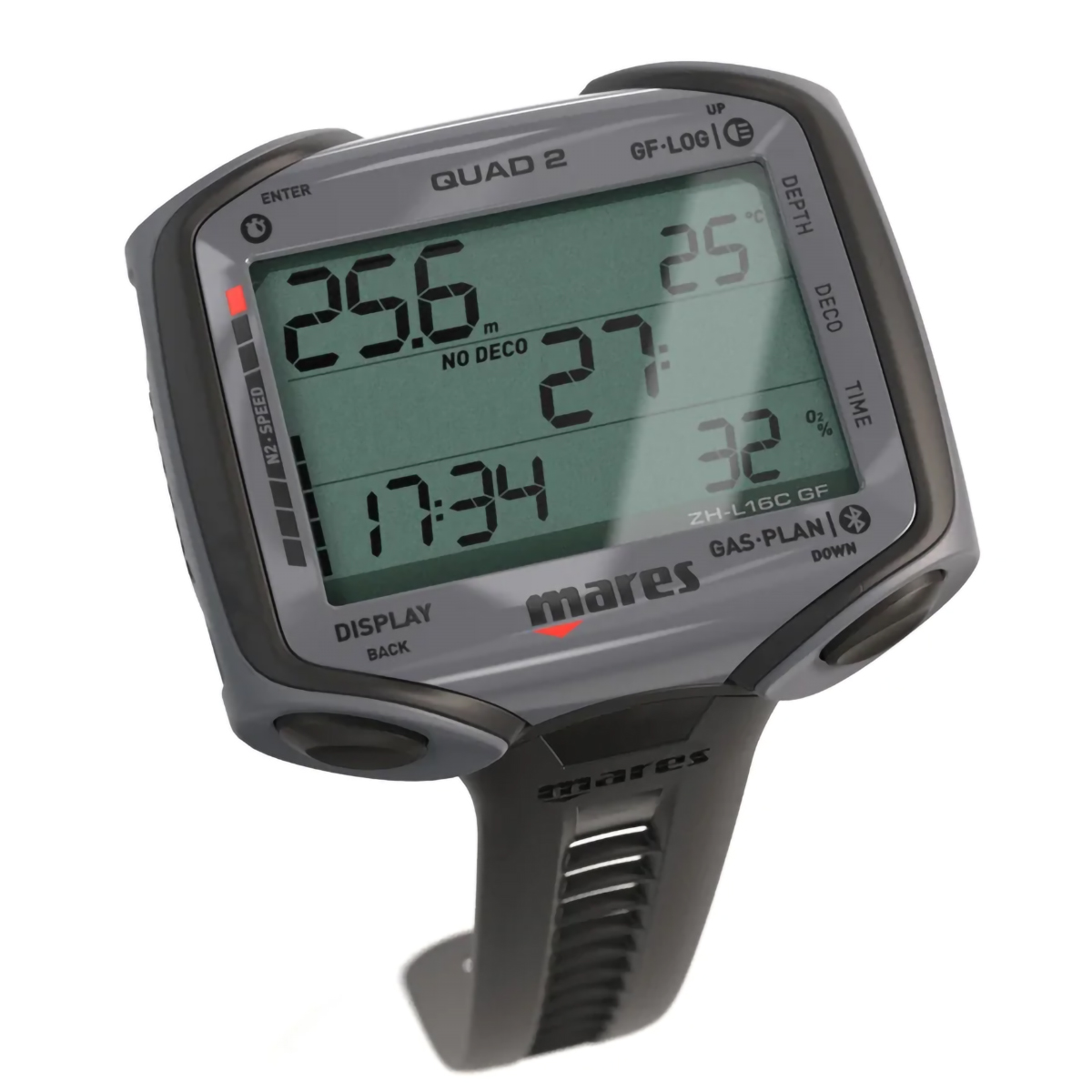 Mares Quad 2 Dive Computer Dive Mode With Strap Black