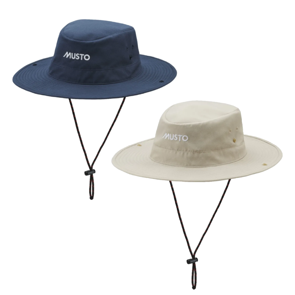 Musto evo fast drying brimmed hat true navy and light stone