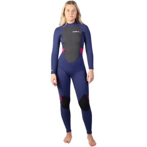 Gul Womens Response 32mm Flatlock Back Zip Wetsuit RE1319-C1 - Navy Paisley