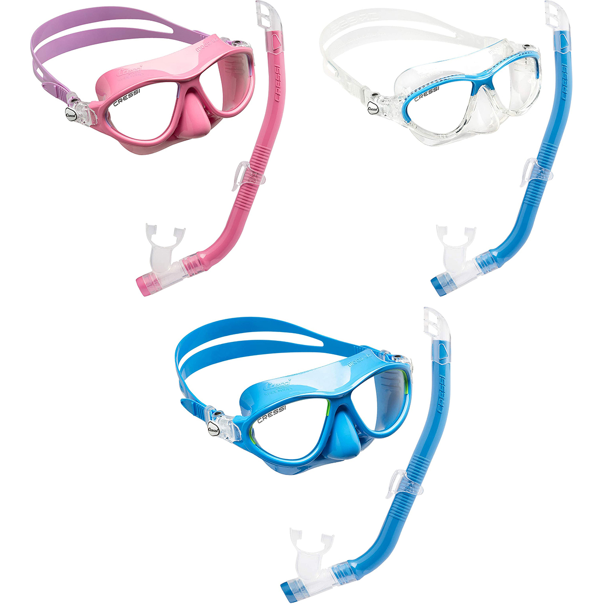 Cressi Moon + Top Snorkel Kids Snorkelling Set All Colours