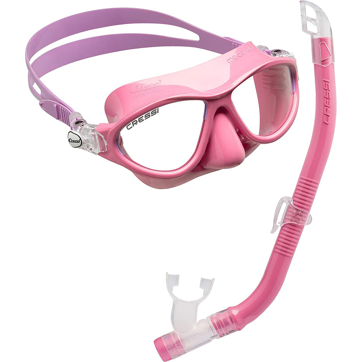 Cressi Moon + Top Snorkel Kids Snorkelling Set Pink/Lilac