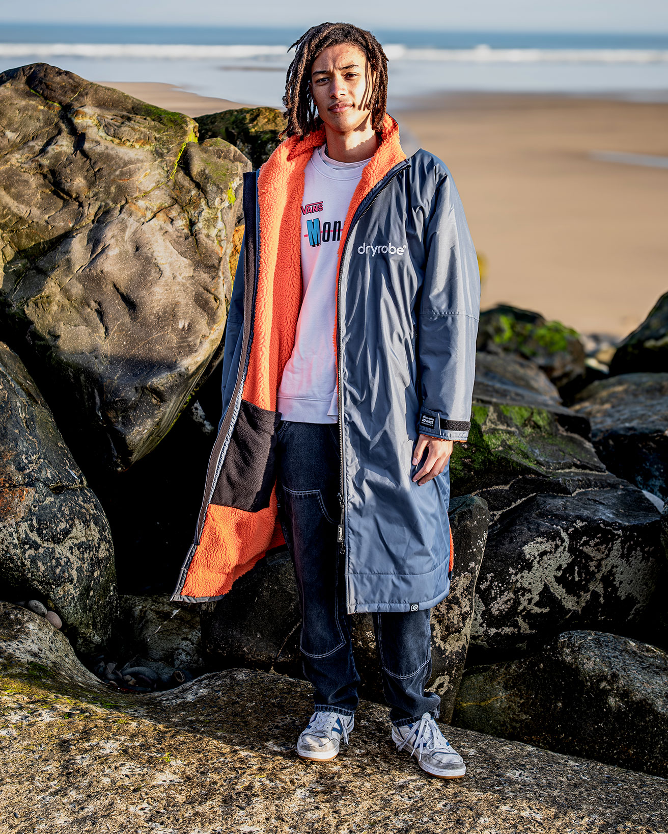 male in grey and orange advance dryrobe unzipped