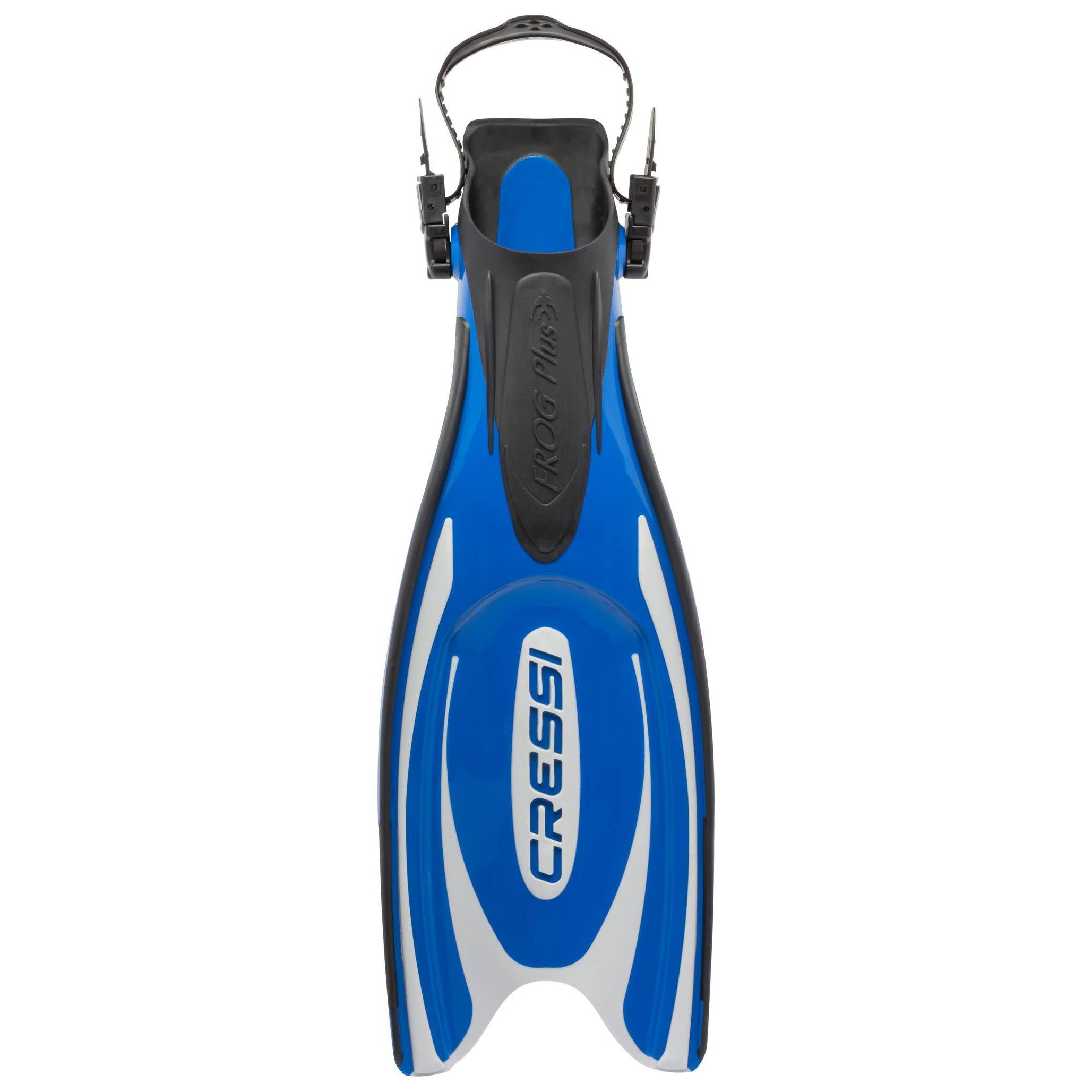 cressi frog plus open heel fins blue front