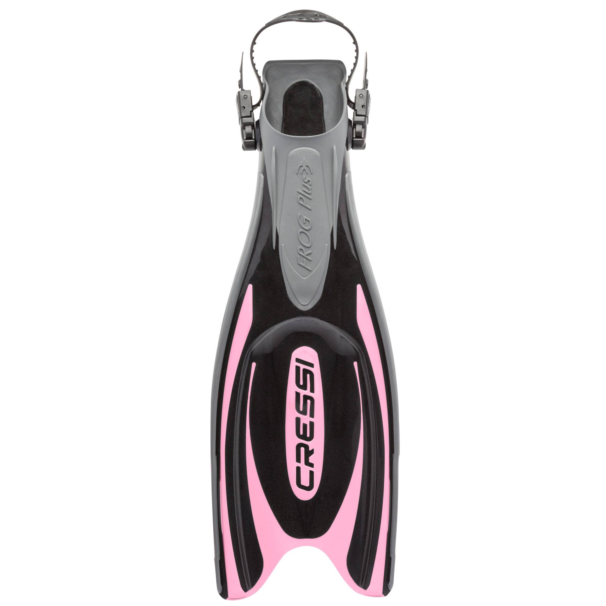 cressi frog plus open heel fins pink front
