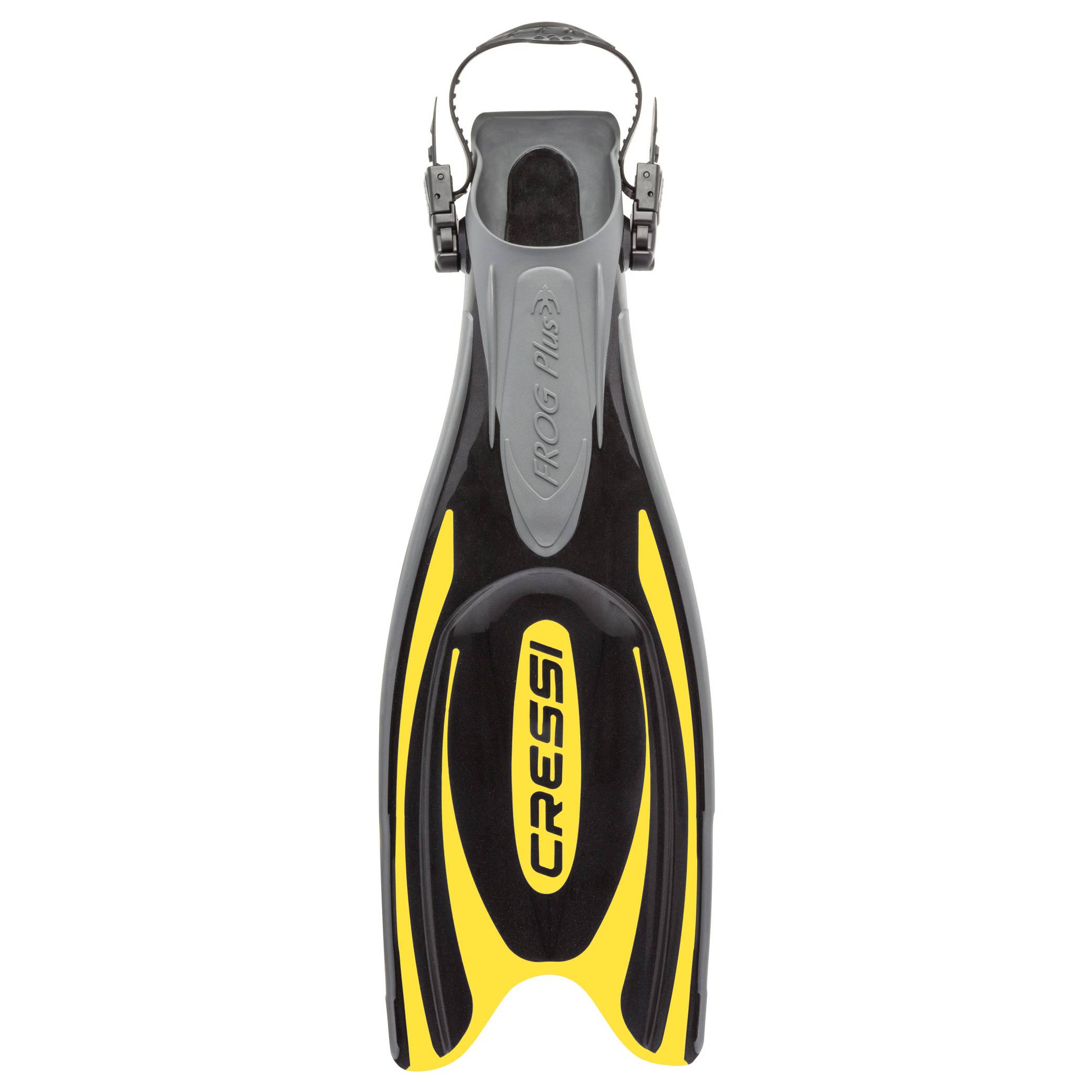 cressi frog plus open heel fins yellow front
