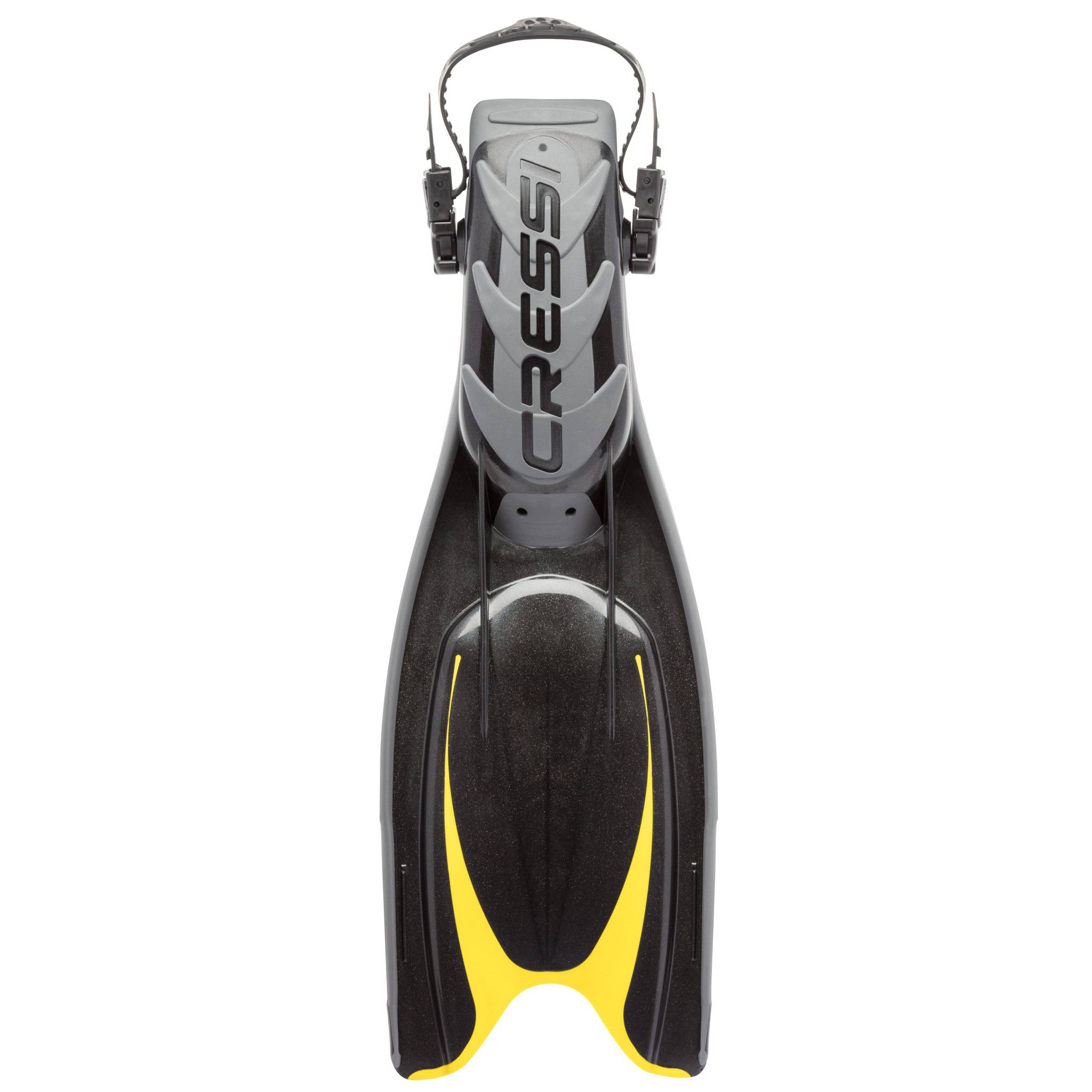 cressi frog plus open heel fins yellow back