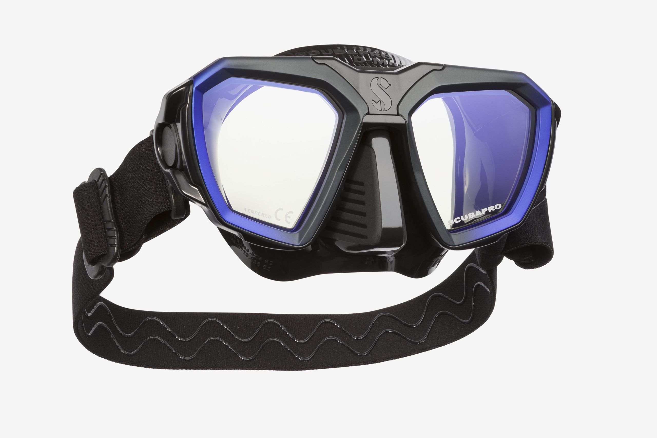 scubapro d-mask black skirt + blue frames