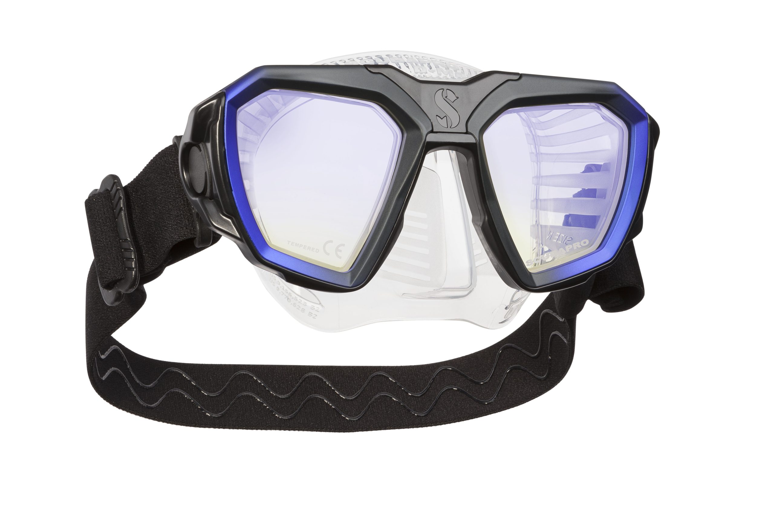 scubapro d-mask clear skirt + blue frames