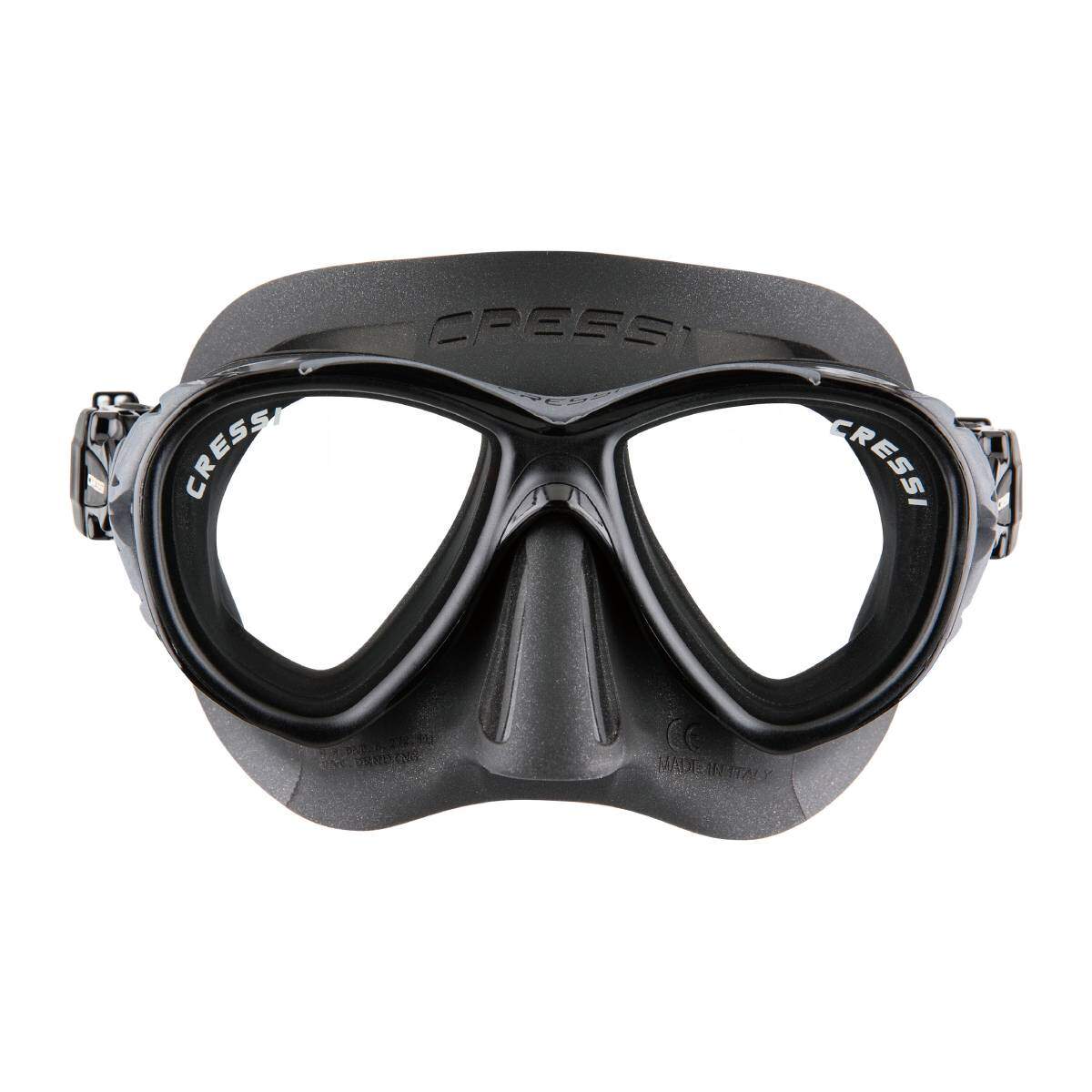 cressi naxos dive mask black black front
