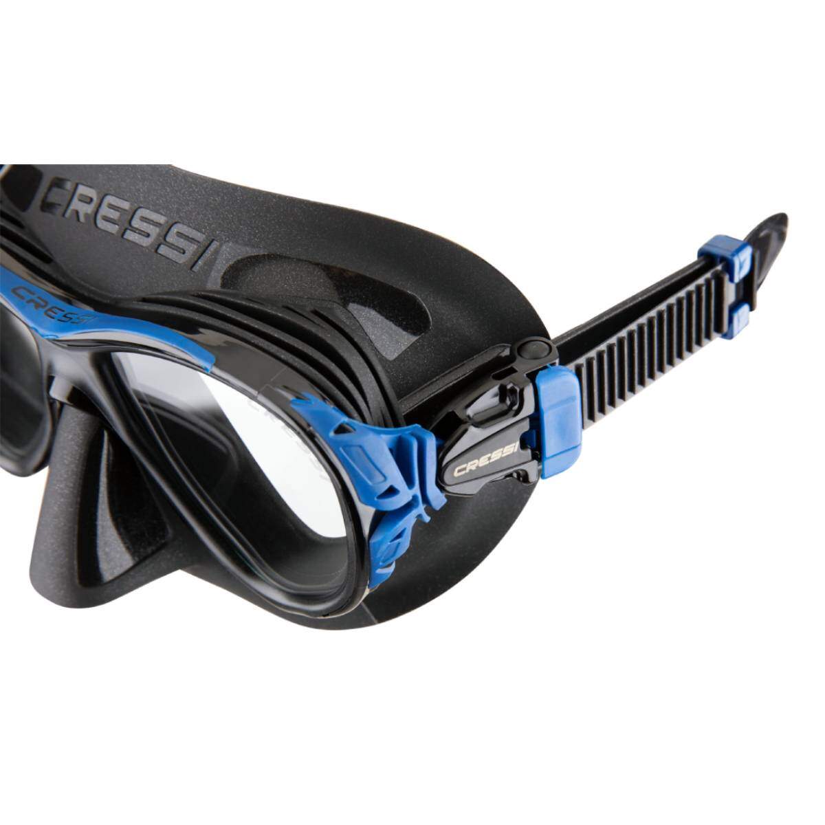 cressi naxos dive mask black blue buckle