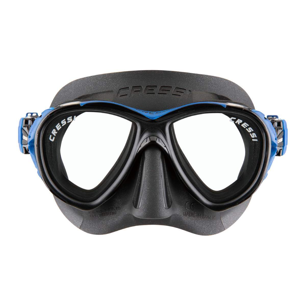 cressi naxos dive mask black blue front