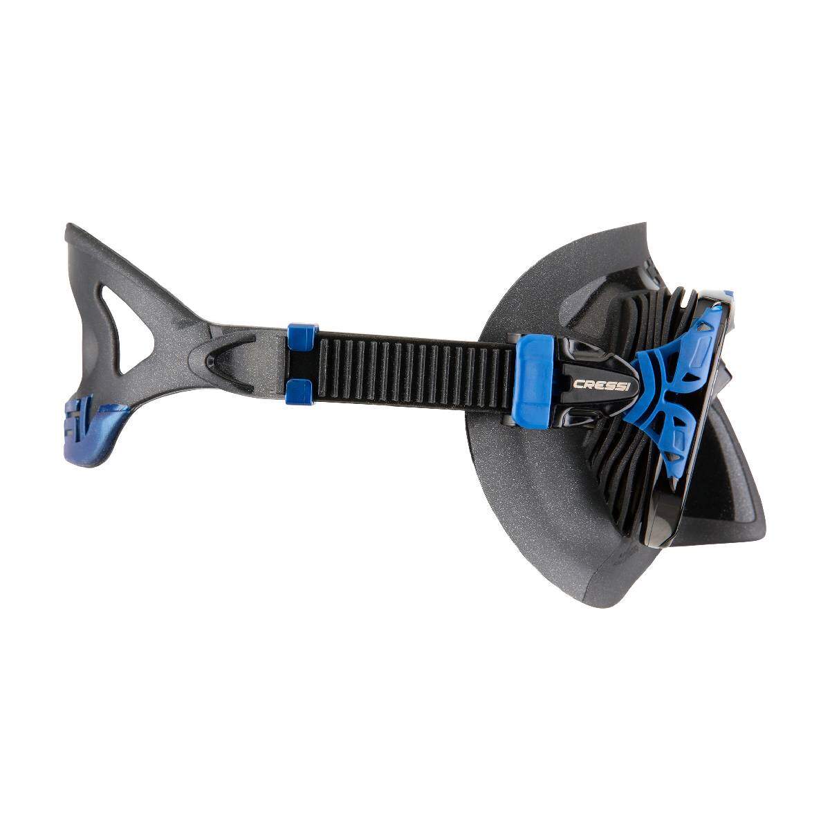 cressi naxos dive mask black blue side