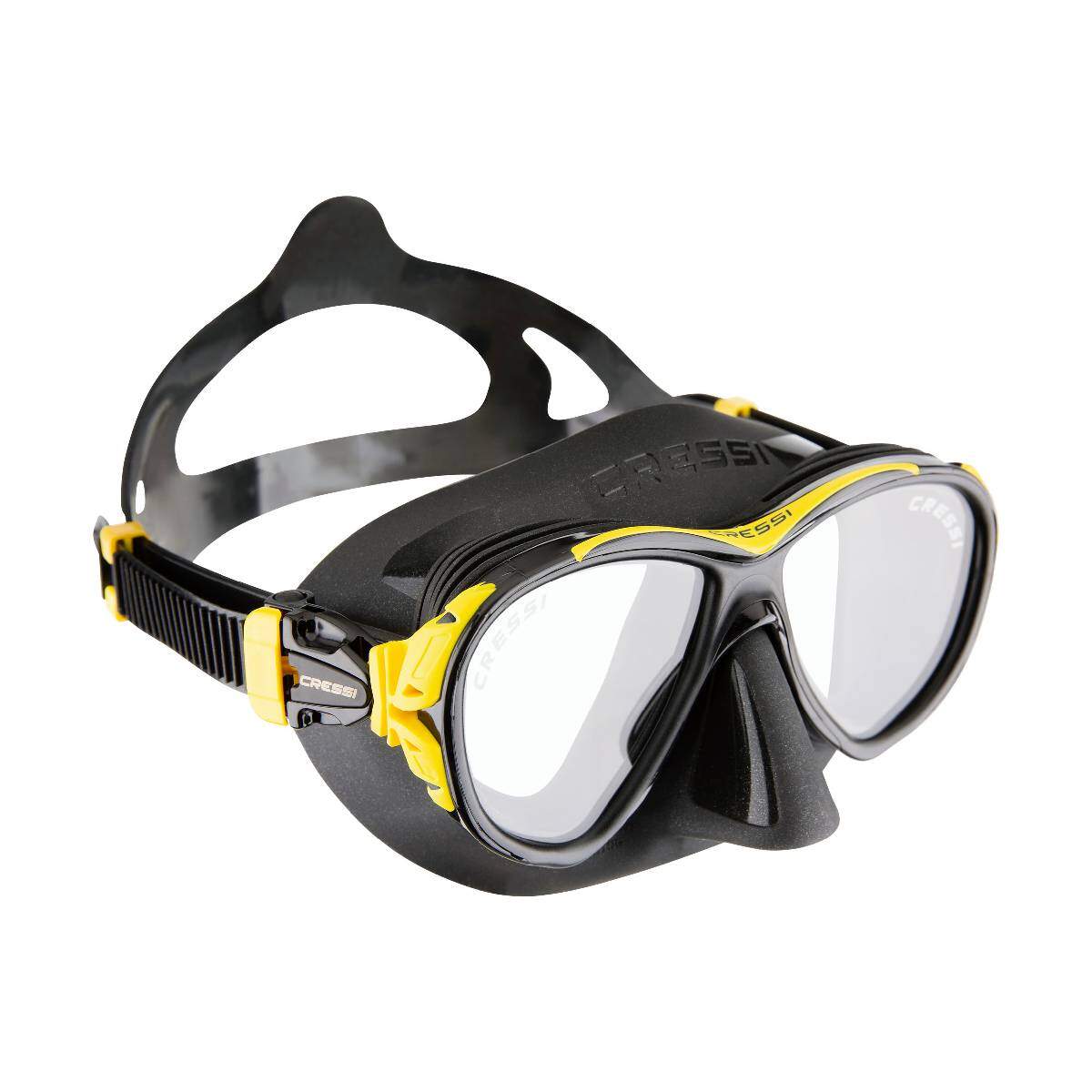 cressi naxos dive mask black yellow