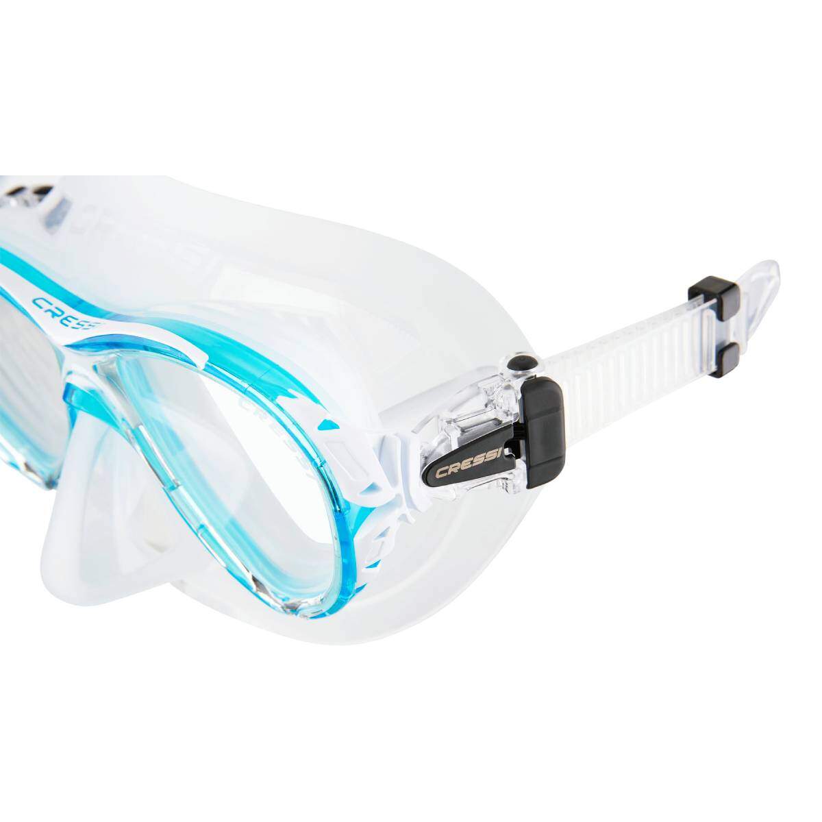 cressi naxos dive mask clear aqua buckle