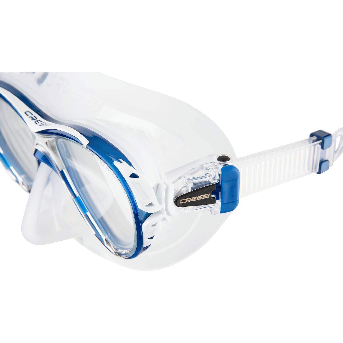 cressi naxos dive mask clear blue buckle
