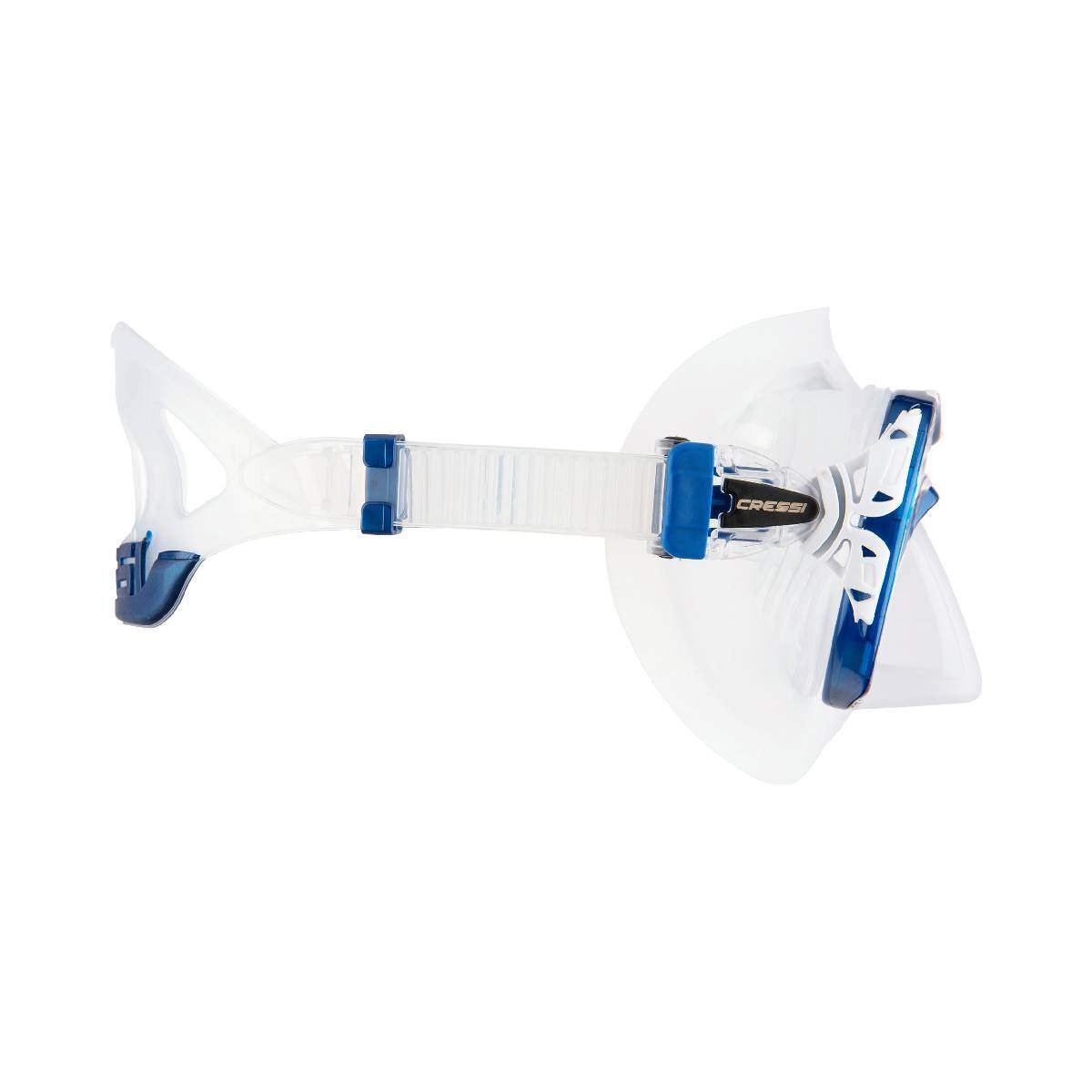 cressi naxos dive mask clear blue side