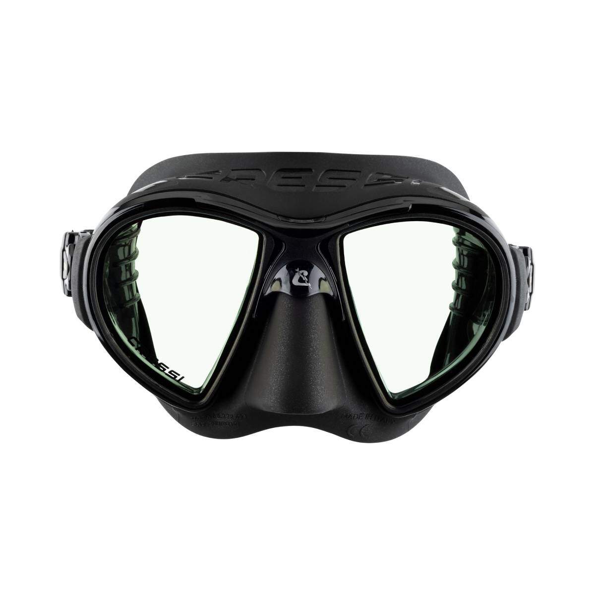 cressi zeus dive mask black UV front