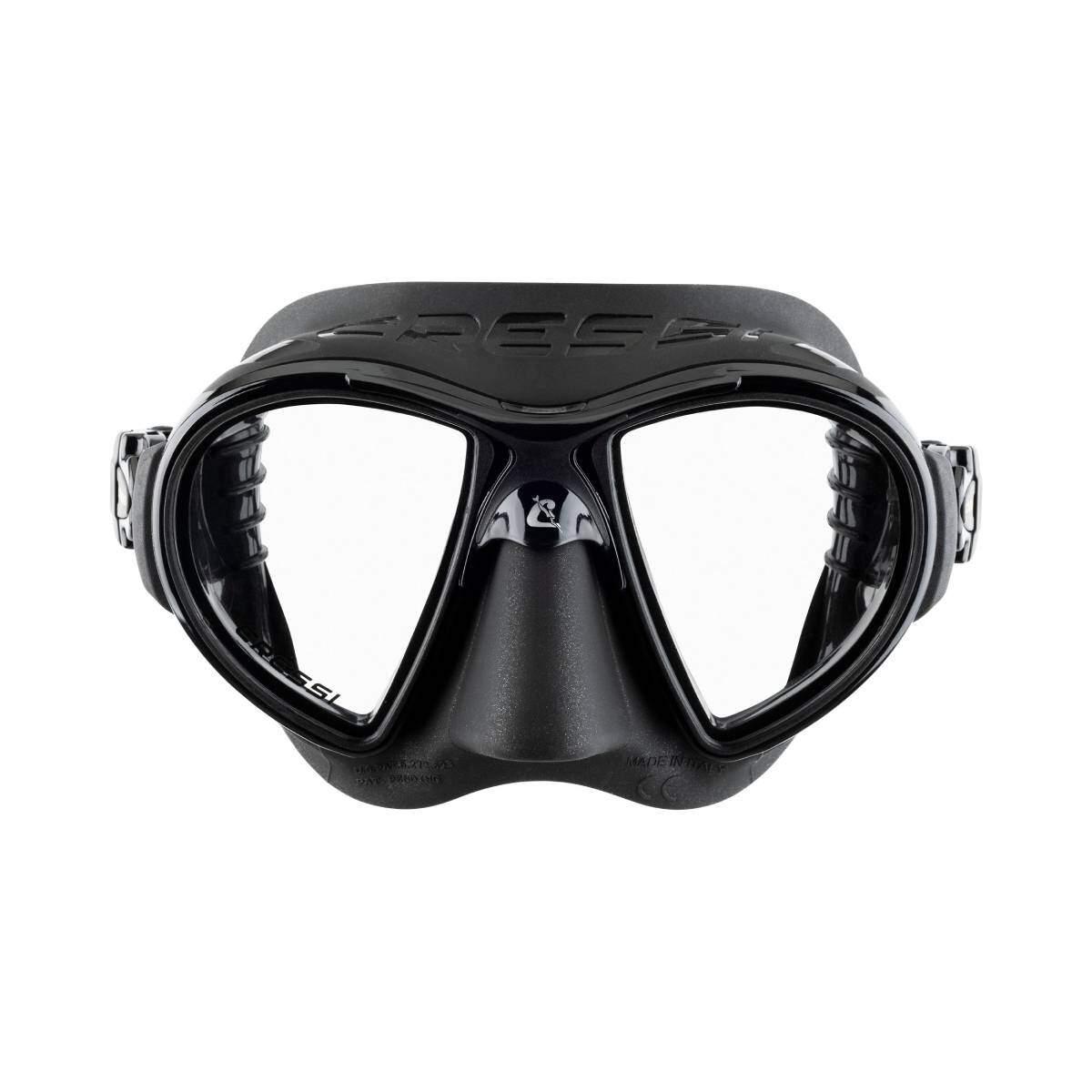 cressi zeus dive mask black black front