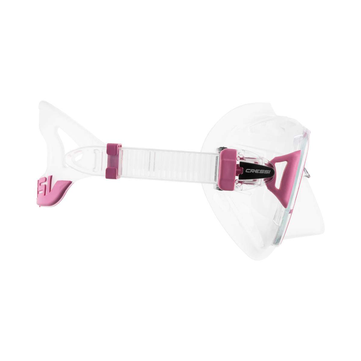 cressi zeus dive mask clear pink side