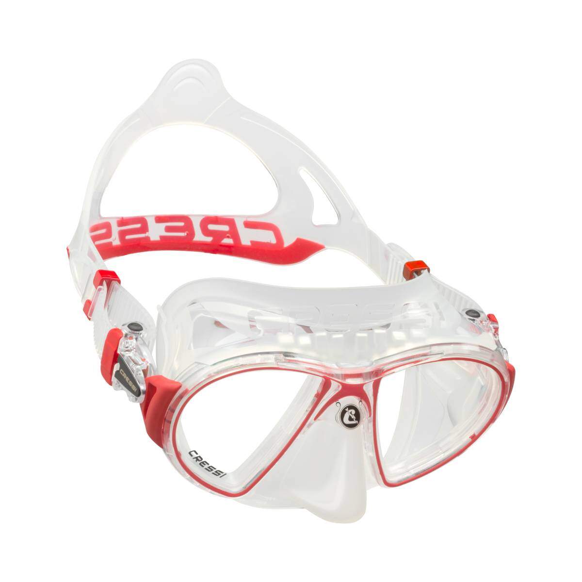 cressi zeus dive mask clear red