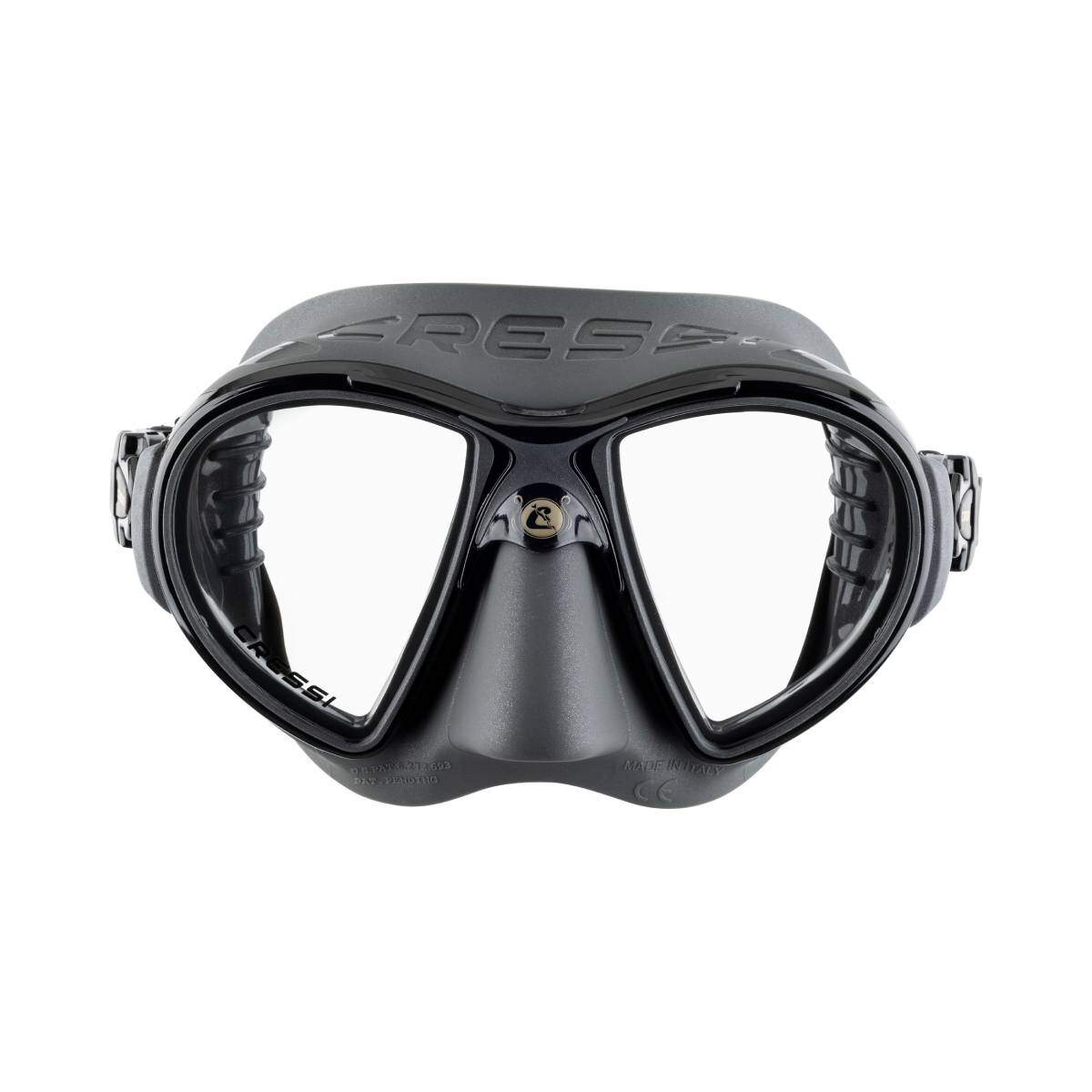 cressi zeus dive mask dark grey front
