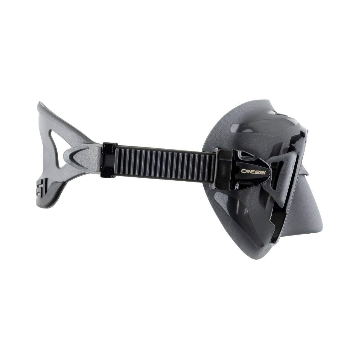 cressi zeus dive mask dark grey side