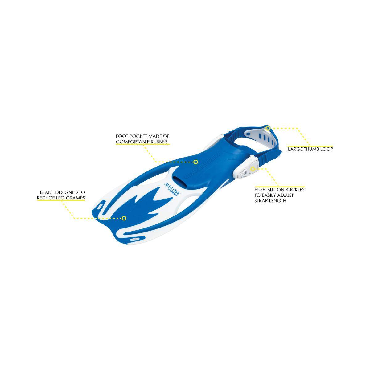 cressi junior rocks fin details blue