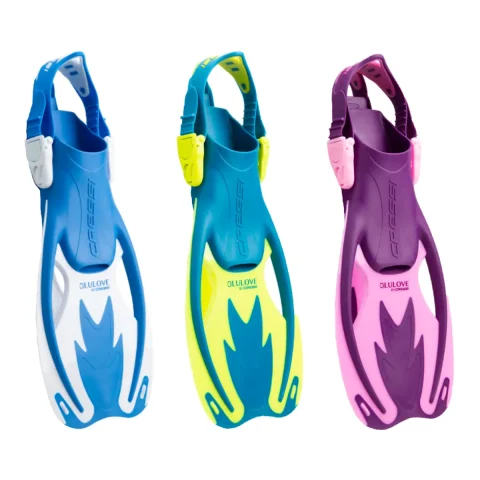 cressi junior rocks fins blue, blue and yellow, purple and pink