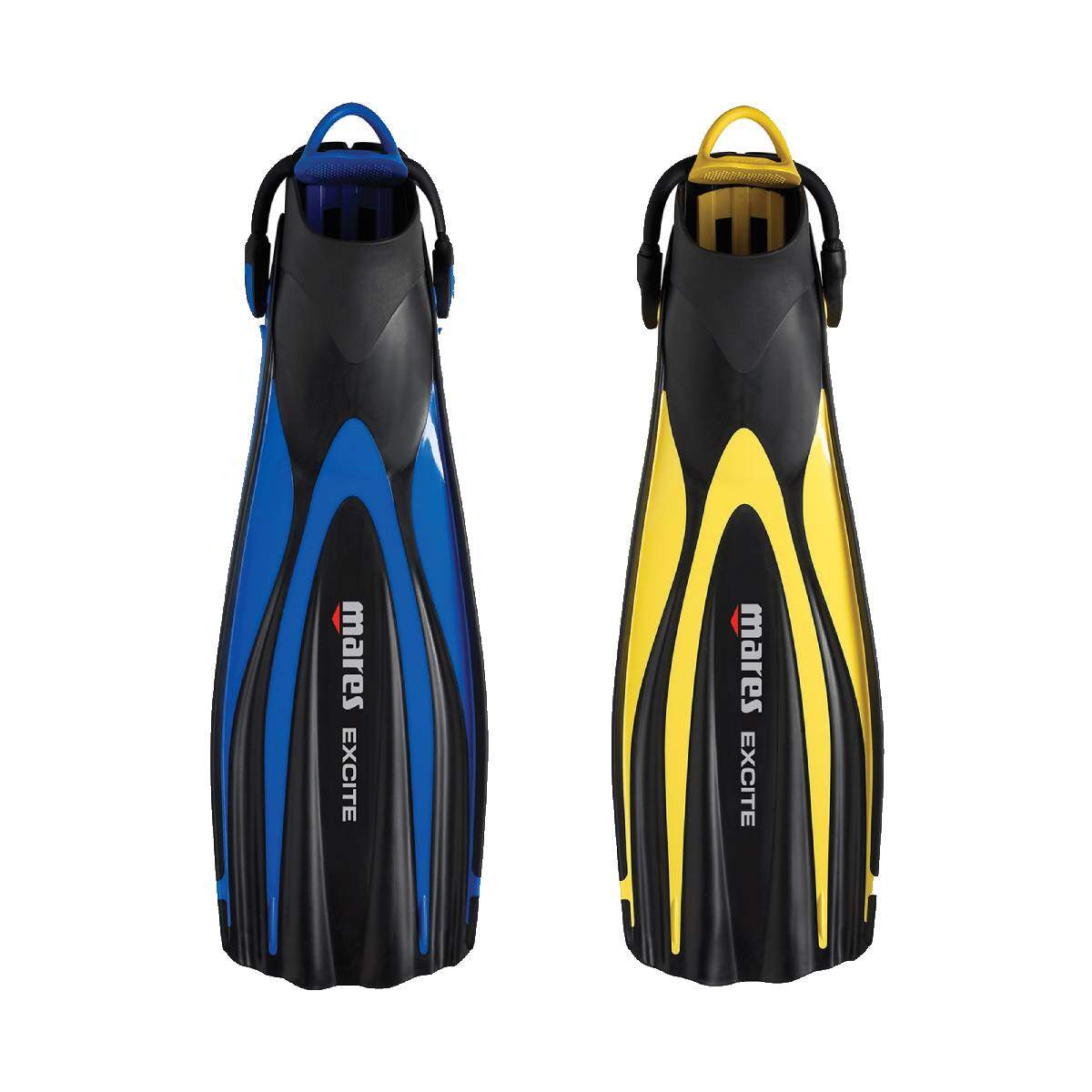 mares excite dive fins blue yellow